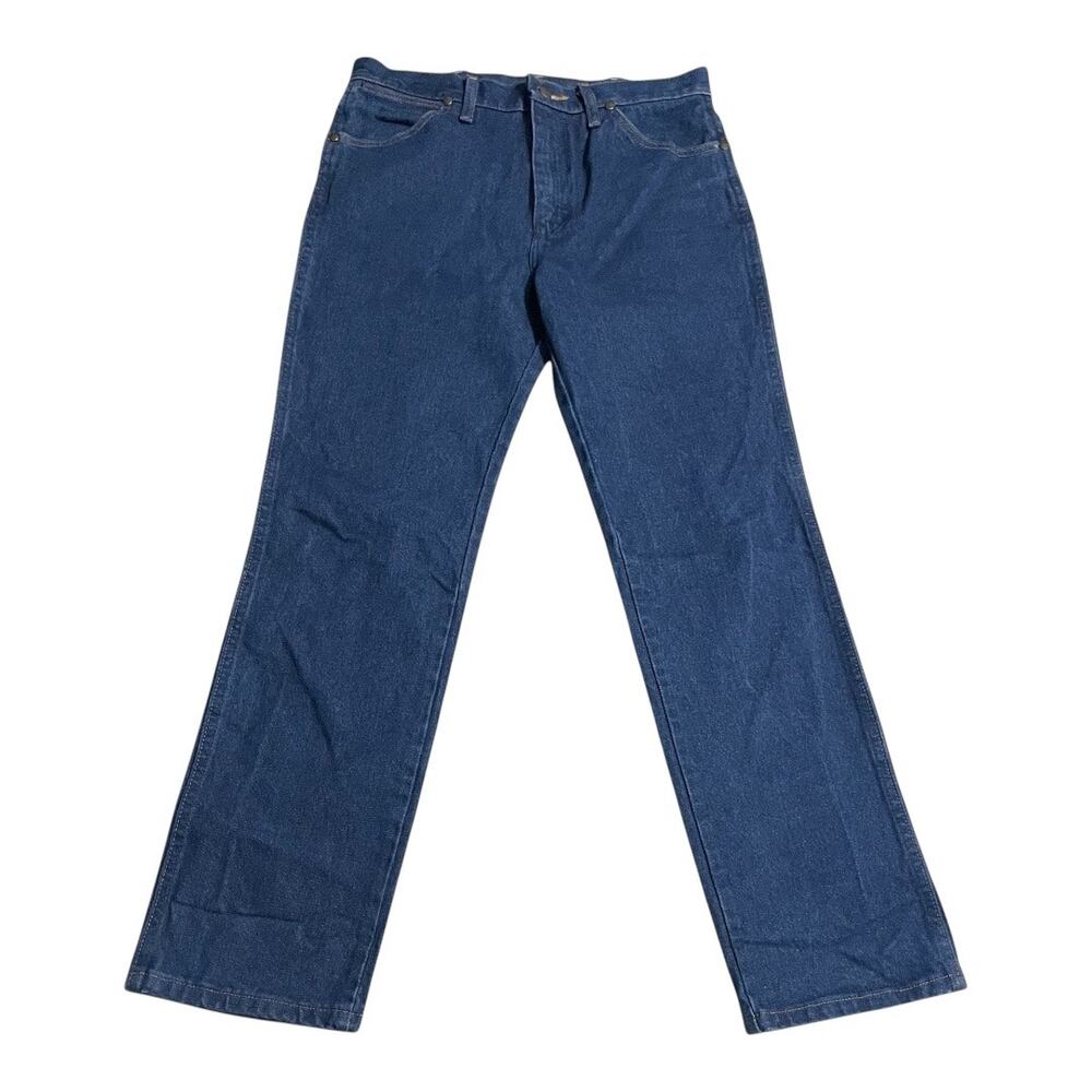 Wrangler Mens Jeans Size 31 Cowboy Cut Slim Fit Mid Rise Twill Denim Blue Jeans